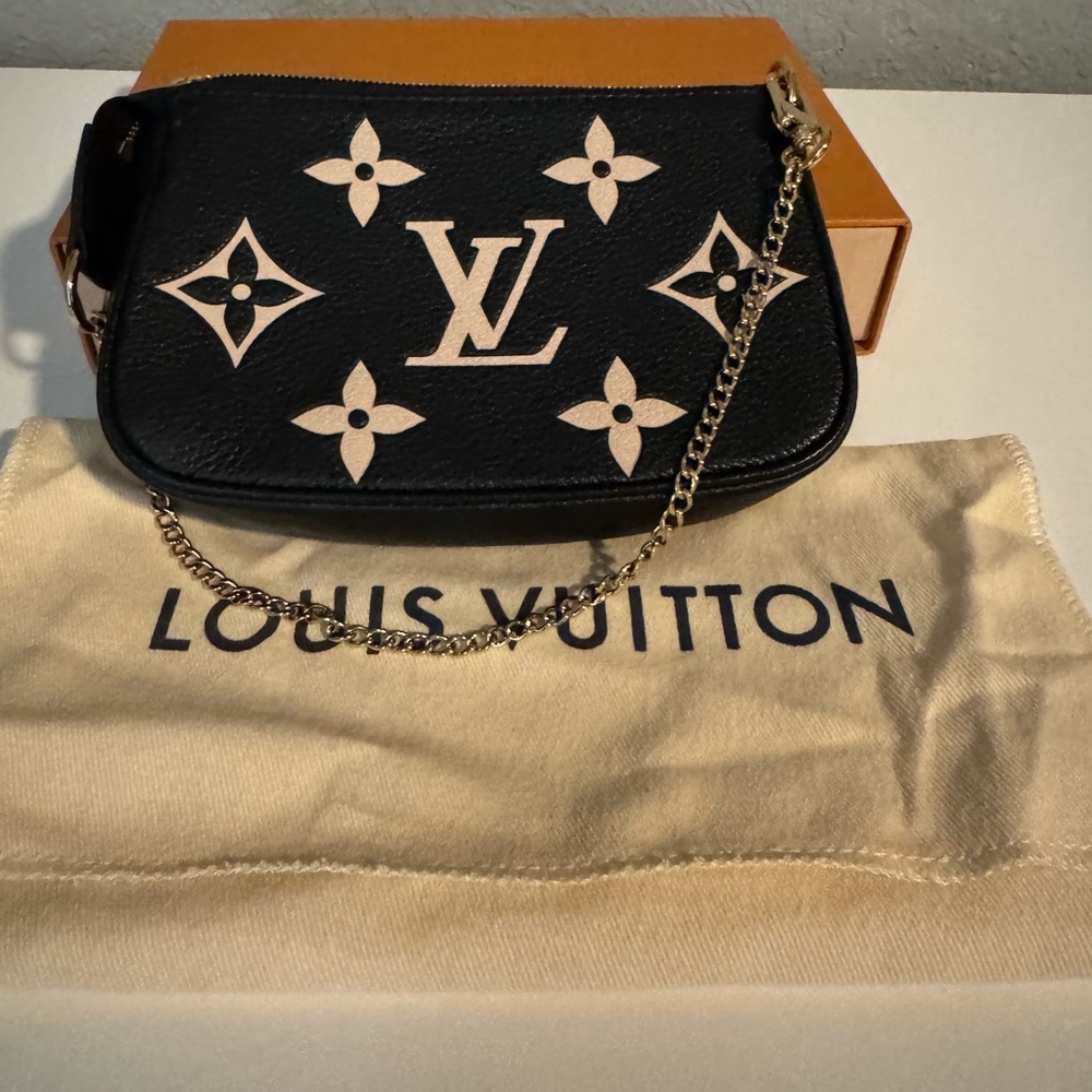 Louis Vuitton Black and Tan Mini Pouchette Accessories